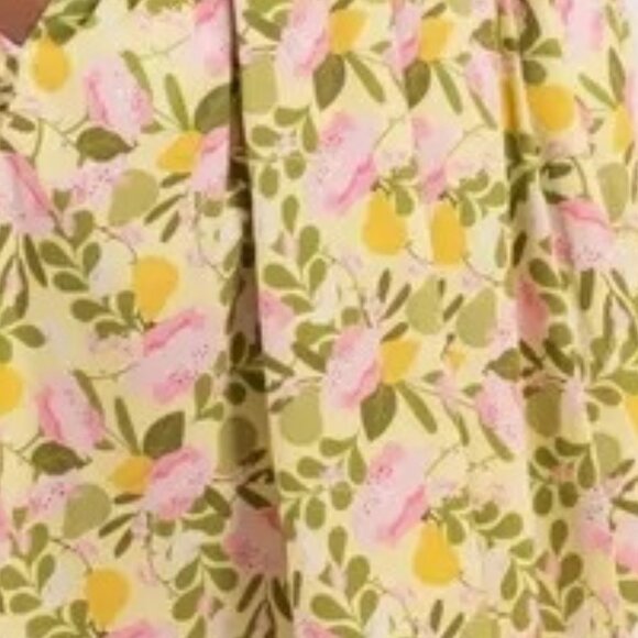 NWT COLLECTIF Laken English Orchard Swing Skirt pockets butter yellow. SZ US M - Picture 3 of 3